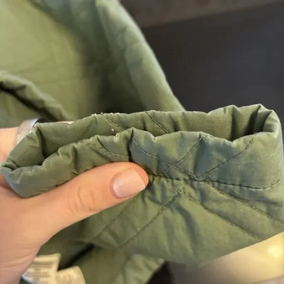 Free People Jacket Quilted Aviator Zip Up Size XS Oversized Cropped Loose Stitch - Picture 6 of 8